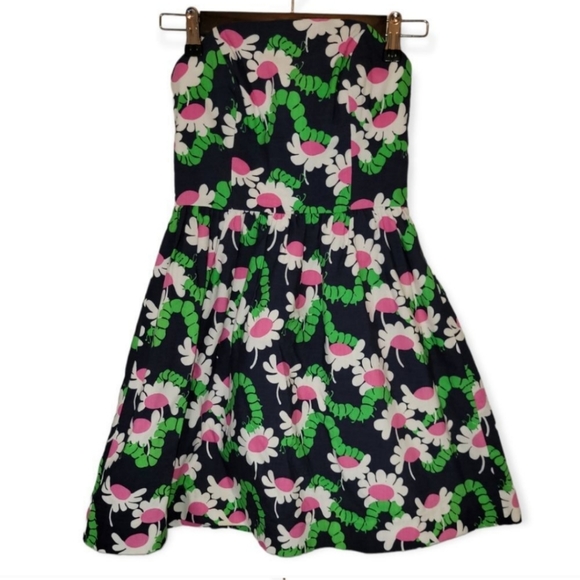 Lilly Pulitzer Floral Strapless Dress Size 0 - Picture 4 of 7